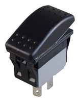 MPX5-124BNN-NABD-1NN-S - Rocker Switch, IP67, On-On, SPDT, Non Illuminated, Panel, Snap-In, Black - MULTICOMP PRO