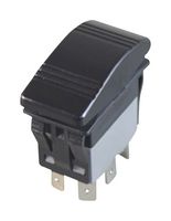 MPX5-264CNN-NABB-1NN-S - Rocker Switch, IP67, (On)-Off-(On), DPDT, Non Illuminated, Panel, Snap-In, Black - MULTICOMP PRO