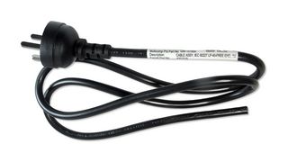 GW-151850 - Mains Power Cord, Mains Plug, Denmark to Free End, 1 m, 10 A, 250 V, Black - MULTICOMP PRO