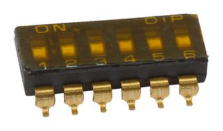 MCEMR-06-T-V - DIP / SIP Switch, 6 Circuits, Recessed, Surface Mount, SPST-NO, 24 V, 25 mA - MULTICOMP PRO