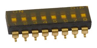 MCEMR-08-T-V - DIP / SIP Switch, 8 Circuits, Recessed, Surface Mount, SPST-NO, 24 V, 25 mA - MULTICOMP PRO