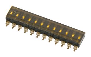 MCEMR-12-T-V - DIP / SIP Switch, 12 Circuits, Recessed, Surface Mount, SPST-NO, 24 V, 25 mA - MULTICOMP PRO