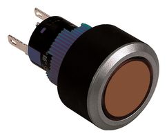 MPAB-PB-1073 - LED Panel Mount Indicator, Round, Pin Terminals, Orange, 12 V, 22 mm, 6 mA, IP65 - MULTICOMP PRO