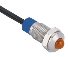 MPAB-AV-0804 - LED Panel Mount Indicator, 150mm Wire Lead Terminals, Orange, 24 V, 8 mm, 5 mA, IP67 - MULTICOMP PRO