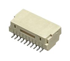 MP013815 - Pin Header, Wire-to-Board, 1 mm, 1 Rows, 10 Contacts, Surface Mount Right Angle - MULTICOMP PRO