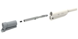 MP771078 - Banana Test Lead, 4mm Banana Plug, Stackable, Free End, 2.32 ", 59 mm, White, 36 A - MULTICOMP PRO