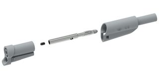 MP771081 - Banana Test Lead, 4mm Banana Plug, Stackable, Free End, 2.32 ", 59 mm, Grey, 36 A - MULTICOMP PRO