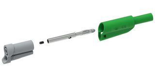 MP771083 - Banana Test Lead, 4mm Banana Plug, Stackable, Free End, 2.32 ", 59 mm, Green, 36 A - MULTICOMP PRO