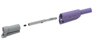 MP771084 - Banana Test Lead, 4mm Banana Plug, Stackable, Free End, 2.32 ", 59 mm, Purple, 36 A - MULTICOMP PRO