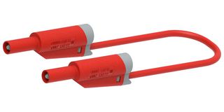 MP771106 - Banana Test Lead, 4mm Banana Plug, Stackable, 4mm Stackable Banana Plug, 2.32 ", 59 mm, Red, 36 A - MULTICOMP PRO