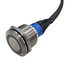 MPB25-A0F10E-33-T1Q - Vandal Resistant Switch, Ring Illuminated, 3V, MPB19/25 Series, 25 mm, SPST-NO, SPST-NC, Momentary - MULTICOMP PRO