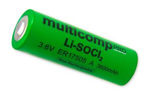 MP013864 - Battery, 3.6 V, A, Lithium Thionyl Chloride, 3.6 Ah, Raised Positive and Negative, 1 - MULTICOMP PRO