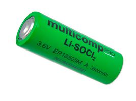 MP013870 - Battery, 3.6 V, AA, Lithium Thionyl Chloride, 2.1 Ah, Raised Positive and Negative, 1 - MULTICOMP PRO