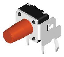 MPDTSA-63K-V - Tactile Switch, SPST-NO-DB, Black, Side Actuated, Through Hole, Right Angle, Round Button, 100 gf - MULTICOMP PRO