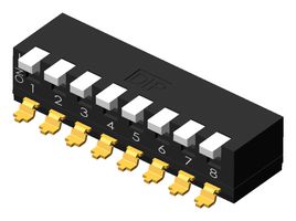 MPNPM-04VR - DIP / SIP Switch, 4 Circuits, Raised Slide, Surface Mount, SPST-NO, 24 V, 25 mA - MULTICOMP PRO