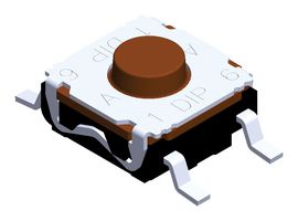 MPT6WM4RGQR - Tactile Switch, SPST-NO, Red, Top Actuated, Surface Mount, Round Button, 200 gf, 50mA at 32VDC - MULTICOMP PRO