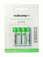 MP-PSG90900 - Battery, 1.5 V, AAA, Alkaline, 1.1 Ah, Raised Positive and Flat Negative, 4 - MULTICOMP PRO