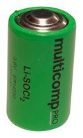 MP001842 - Battery, 3.6 V, 1/2AA, Lithium Thionyl Chloride, 1.2 Ah, Raised Positive and Flat Negative, 1 - MULTICOMP PRO