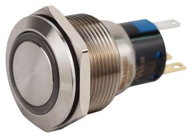 MPF34S1-12G34GFS002 - Vandal Resistant Switch, 24V LED, MPF Series, 22 mm, SPST-NO, SPST-NC, Momentary, Round Flush - MULTICOMP PRO