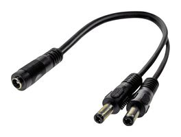 MP014088 - Barrel Power Cord, DC Splitter, 2x 2.1mm DC Power Plug to 2.1mm DC Power Socket, 11 ", 280 mm - MULTICOMP PRO