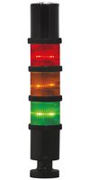 MP014819 - Light Tower, Mini, 3 Tiers, Amber/Green/Red, 24 V, IP66, Flashing/Steady, 55 x 284mm, 77 dB, - MULTICOMP PRO