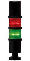 MP014822 - Light Tower, Mini, 2 Tiers, Green/Red, 240 V, IP66, Flashing/Steady, 55 x 234mm, 77 dB, -30 to 50 °C - MULTICOMP PRO
