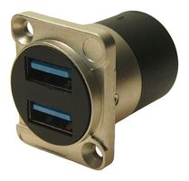 MP-CP30087 - USB Adapter, Metal, USB Type A Receptacle, USB Type A Receptacle, USB 3.0, MCP Dual USB Feedthrough - MULTICOMP PRO