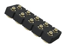 MP015209 - Spring Loaded Connector, Pogo Pin Header, 2.54 mm, 2 Row, 10 Contacts, Surface Mount, Brass - MULTICOMP PRO