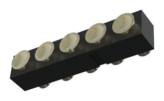 MP015213 - Spring Loaded Connector, Pogo Pin Header, 2.5 mm, 1 Row, 5 Contacts, Surface Mount, Brass - MULTICOMP PRO