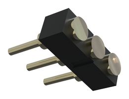 MP015220 - Spring Loaded Connector, Pogo Pin Header, 2.54 mm, 1 Row, 3 Contacts, Through Hole Mount, Brass - MULTICOMP PRO