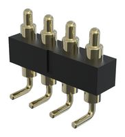 MP015224 - Spring Loaded Connector, Pogo Pin Header, 2.54 mm, 1 Row, 4 Contacts - MULTICOMP PRO