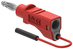 MP-FEML-BSR - Test Patch Lead, 4mm Banana Plug, Stackable, 0.8mm Jack, 19.7 ", 500 mm, Red, 3 A - MULTICOMP PRO