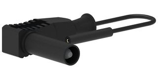 MP-FEML-RASBL - Test Patch Lead, 4mm Right Angle Banana Plug, Shrouded, 0.8mm Jack, 19.7 ", 500 mm, Black, 3 A - MULTICOMP PRO
