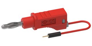 MP-MALL-BSR - Test Patch Lead, 4mm Banana Plug, Stackable, 0.8mm Plug, 19.7 ", 500 mm, Red, 3 A - MULTICOMP PRO