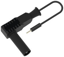 MP-MALL-RASBL - Test Patch Lead, 4mm Right Angle Banana Plug, Shrouded, 0.8mm Plug, 19.7 ", 500 mm, Black, 3 A - MULTICOMP PRO