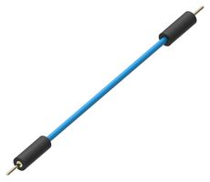 MP-M-M-20-B - Test Lead, Plugs, Male - Male, 0.8mm Dia, 200mm Length, Blue, 2 A, AuNi Coated Brass, Rubber - MULTICOMP PRO