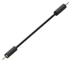 MP-M-M-20-BL - Test Lead, Plugs, Male - Male, 0.8mm Dia, 200mm Length, Black, 2 A, AuNi Coated Brass, Rubber - MULTICOMP PRO