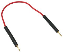 MP-M-M-20-R - Test Lead, Plugs, Male - Male, 0.8mm Dia, 200mm Length, Red, 2 A, AuNi Coated Brass, Rubber - MULTICOMP PRO