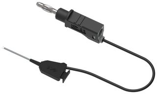 MP-SMDTC-B-50BL - Test Patch Lead, 4mm Banana Plug, Stackable, Pincer Clip, 19.7 ", 500 mm, Black, 1 A - MULTICOMP PRO
