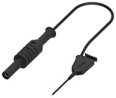 MP-MINISMDTA-4-50BL - Test Patch Lead, 4mm Banana Jack, Shrouded, Test Clip, 19.7 ", 500 mm, Black, 1 A - MULTICOMP PRO
