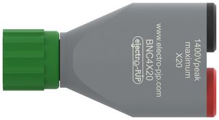 MP-BNC-BJ-X20 - Test Accessory, x20, 5kHz, BNC Plug to 2x 4mm Banana Jack Attenuator, Oscilloscopes - MULTICOMP PRO