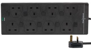 2818NS(1N) 3M BLK - Surge Protector, 8 Outlets, UK, 13 A, 250 V, UK Type G, 3 m - PRO ELEC