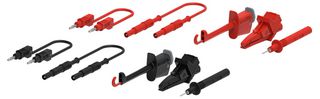 MP771136 - Test Lead Kit, 10 Pcs of 2x Tip Probe, 2x Alligator Clip, 2x Hook Clip, 2x Stacking Banana Plug-Plug - MULTICOMP PRO