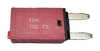 MP015929 - Thermal Circuit Breaker, Mini Type T3, MP 102 Series, 10 A, 1 Pole, 28 V, Auto Fuse Holder - MULTICOMP PRO