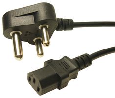 MP-FCR72030 - Mains Power Cord, Mains Plug, South Africa to IEC 60320 C13, 2 m, 16 A, 250 VAC - MULTICOMP PRO
