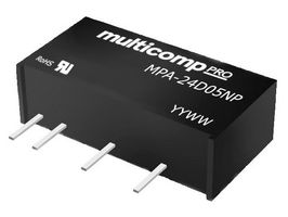MPA-24D05NP - Isolated Through Hole DC/DC Converter, ITE & Industrial, SIP, 1 W, 2 Output, 5 V - MULTICOMP PRO