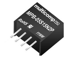 MPB-05S15N2P - Isolated Through Hole DC/DC Converter, ITE & Industrial, SIP, 1 W, 1 Output, 15 V - MULTICOMP PRO
