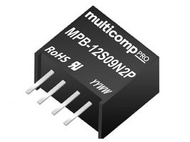 MPB-12S09N2P - Isolated Through Hole DC/DC Converter, ITE & Industrial, SIP, 1 W, 1 Output, 9 V - MULTICOMP PRO
