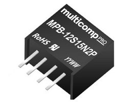 MPB-12S15N2P - Isolated Through Hole DC/DC Converter, ITE & Industrial, SIP, 1 W, 1 Output, 15 V - MULTICOMP PRO