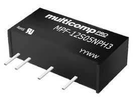 MPF-12S05NPH3 - Isolated Through Hole DC/DC Converter, ITE & Industrial, SIP, 1 W, 1 Output, 5 V - MULTICOMP PRO